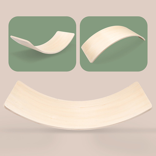 Children's wooden balance board indoor seesaw exercise sensory training bending board yoga practice toy