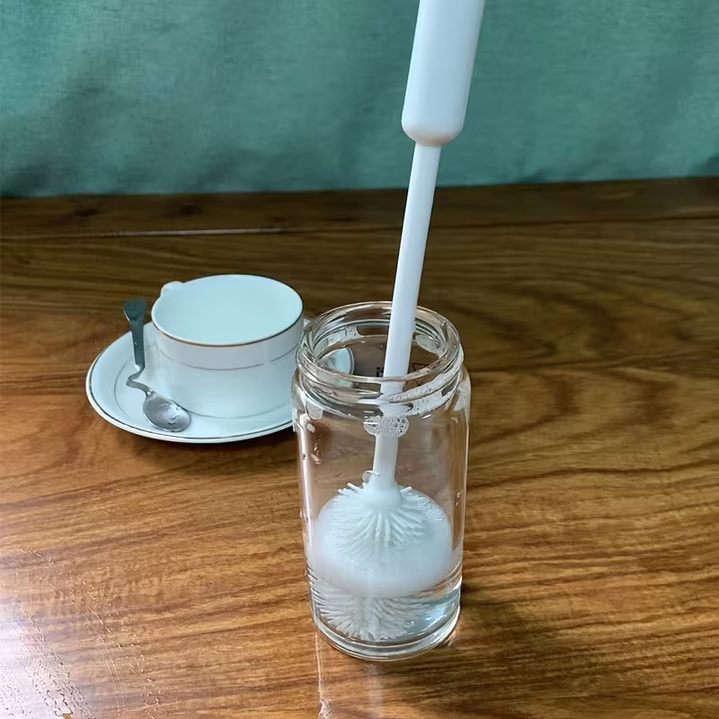 Cepillo de Silicona Giratorio de 360 Grados para Biberones y Vasos Térmicos, de Silicona y PE, para Limpieza