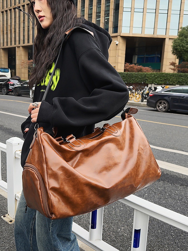 Pu bolsa de viaje gran capacidad fitness bolsa moda equipaje bolsa viaje corto equipaje bolsa deportes yoga almacenamiento