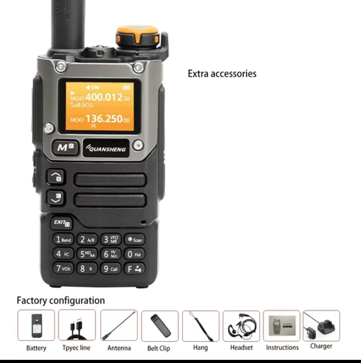 Quansheng UV-K6 walkie-talkie UV-k5 (8) un botón a la frecuencia de la aviación multibanda al aire libre comercio exterior explosivo al por mayor