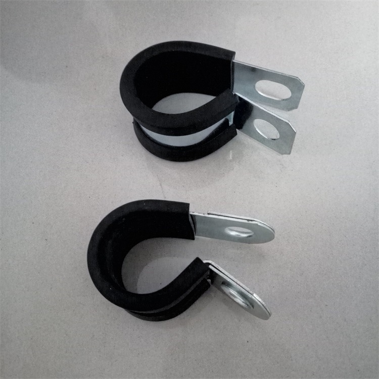 Φ29mmR型镀锌包胶管夹 72h盐雾镀锌夹箍 NBR包胶管夹M8孔