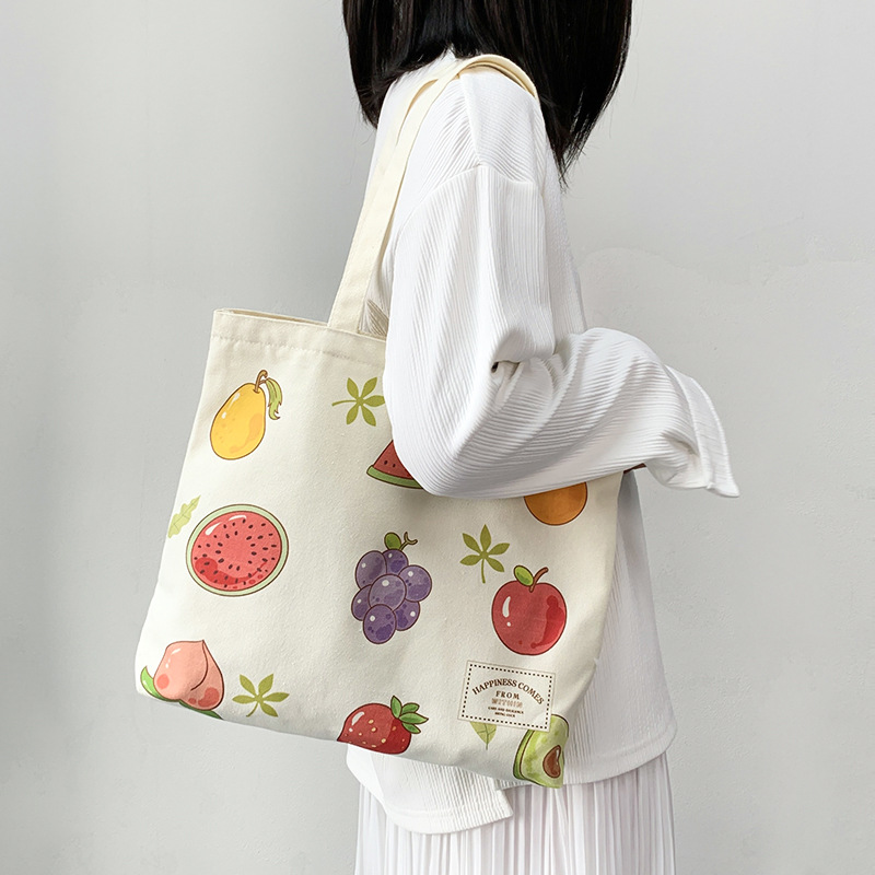 Bolso de lona de frutas de arte fresco de verano bolso de tela portátil de mariposa de estilo chino dulce de hombro femenino suministro transfronterizo image 3