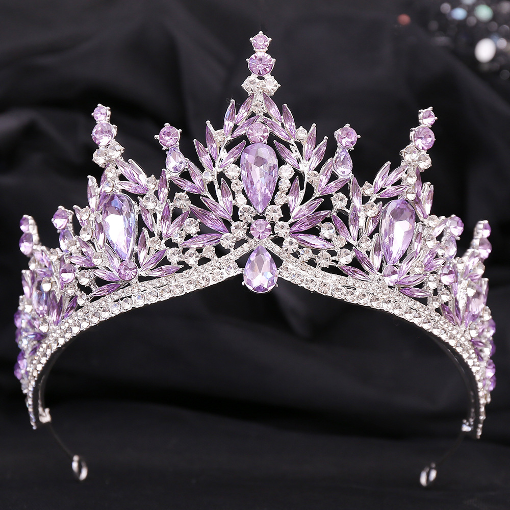 100g Weight Crown Hair Accessories Type 1 Piece Quantity Wedding, Birthday, Festival Occasion Alloy Material Leaf, Crown Pattern All Seasons Season Women's, Adults Gender Diamond Design Bridal, Shiny Style Bridal Shiny Women's Adults Leaf Crown Alloy Diamond Crown 6