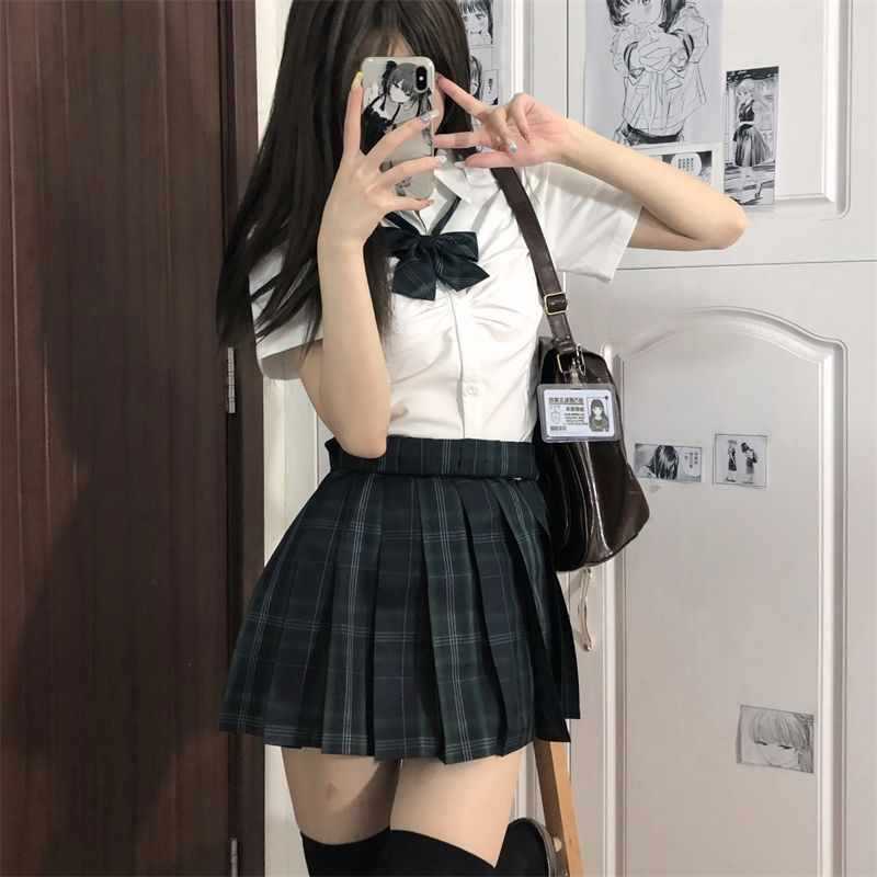 허리 셔츠 대학 스타일 핫 소녀 흰색 셔츠 대학 스타일 유니폼 긴 소매 정장 원래 ODAMACHI