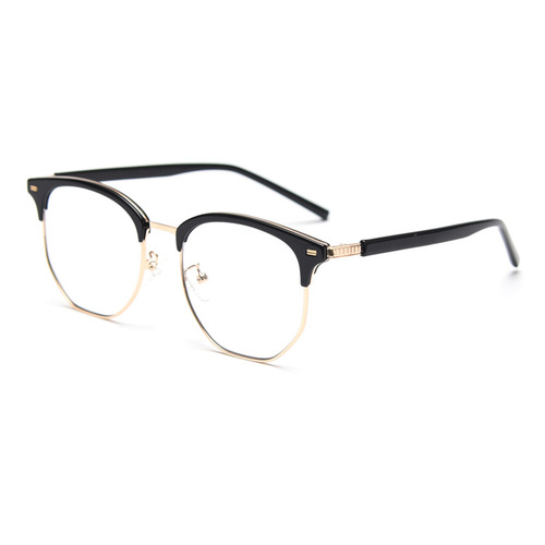 TR2129 Irregular Polygon Myopia Glasses Frame for Women, Natural Makeup Large Frame, Flattened Face, Plain Frame for Men