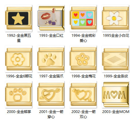 Creative DIY Golden Elastic Bracelet Best Friend Christmas Gift Couple New Year Accompanying Gift Italian Module Bracelet