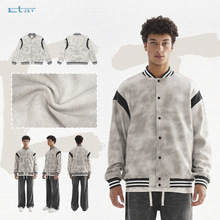 ETAI男装|高品质重磅做旧风棒球服外套秋冬男士休闲开衫纽扣外衣