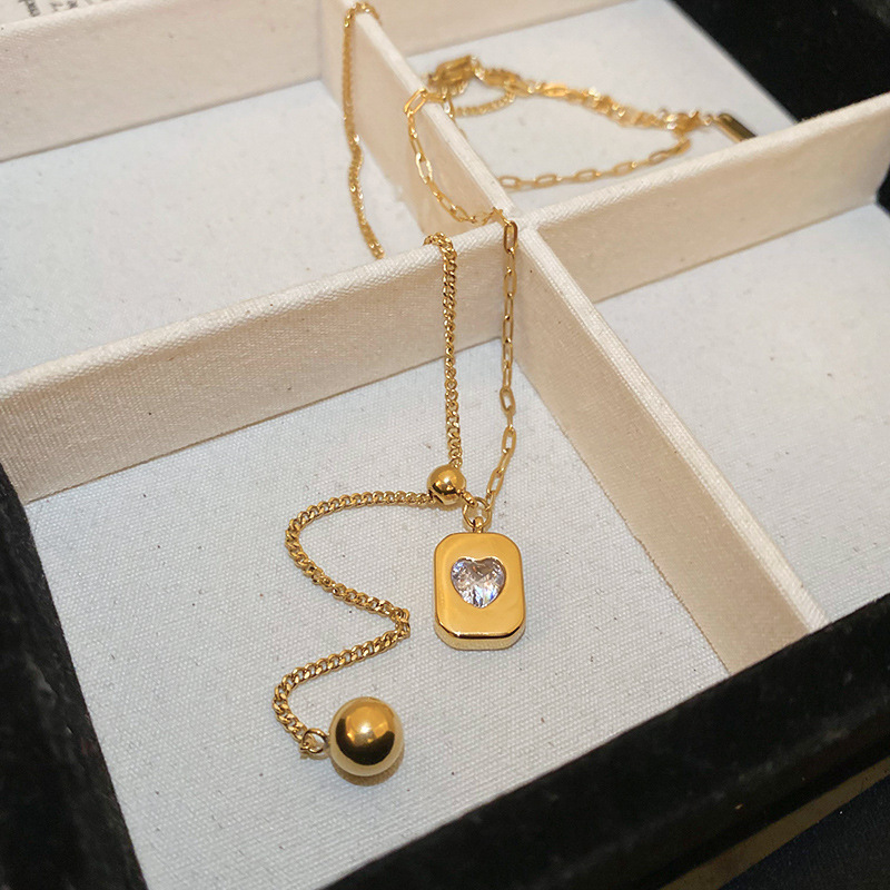 10g Weight PVD Coated Gold Plating Process Golden Plated Plating Material 304 Stainless Steel Pendant Material Double Layer Necklaces, Pendant Necklace, Necklace Classification 304 Stainless Steel Chain Material cable chain, snake chain Chain Type 1 Piece Quantity Daily, Street Occasion 304 Stainless Steel Material Geometric, Letter, Rose Pattern Women's Gender Vintage Style, Classic Style Style Plating Craft Wholesale Jewelry Vintage Style Classic Style Geometric Letter Rose Titanium Steel Plating Cable Chain Snake Chain Double Layer Necklaces Pendant Necklace Necklace 14