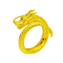 镀金腾龙凤凰戒指一对越南镀金镀黄金结婚订婚龙凤情侣对戒代发