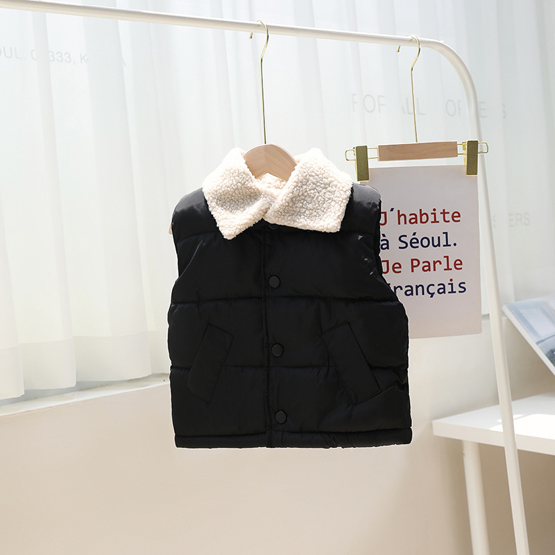 Chaleco de algodón para niños con forro polar para niños y niñas Chaleco de ropa exterior para niños mediano y grandes chaleco protector para niños Otoño e Invierno Nuevo
