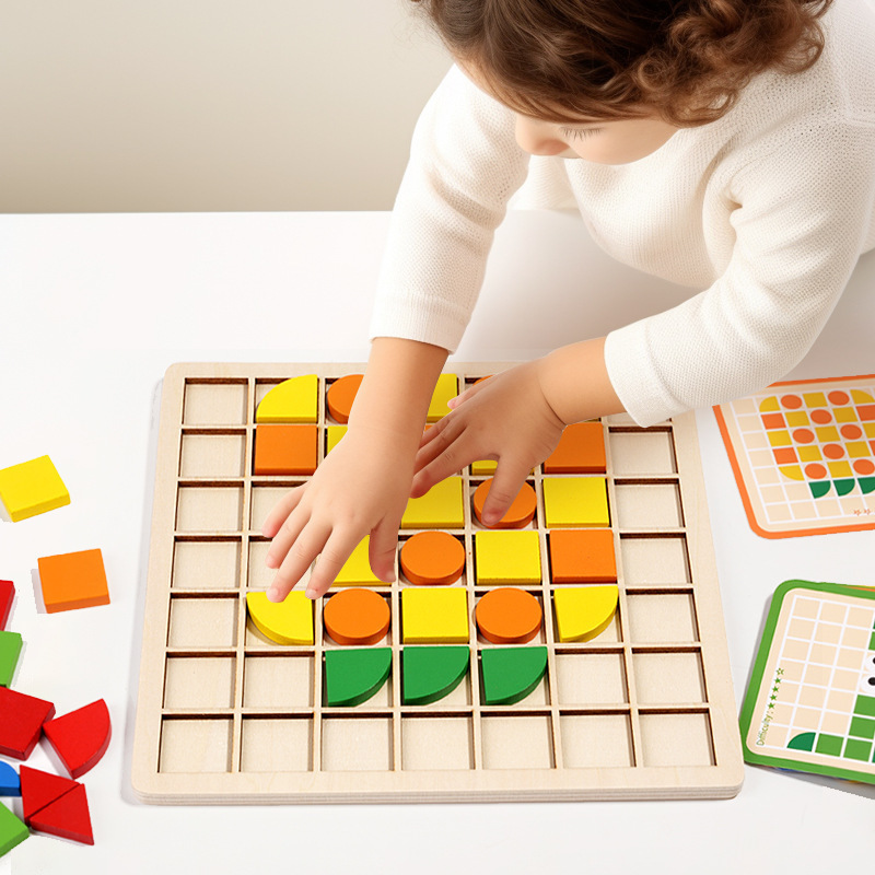 3D rompecabezas mosaico kindergarten juego de escritorio madera los niños educación temprana bloques educativos juguetes