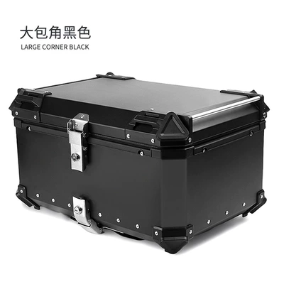 Motorcycle Retro Modified Large Capacity Trunk Electric Scooter Aluminum Alloy Rear Storage Box Trunk 100L (Motorcycle trunk) - motorcycle-large-corner-tail-box-black-100l