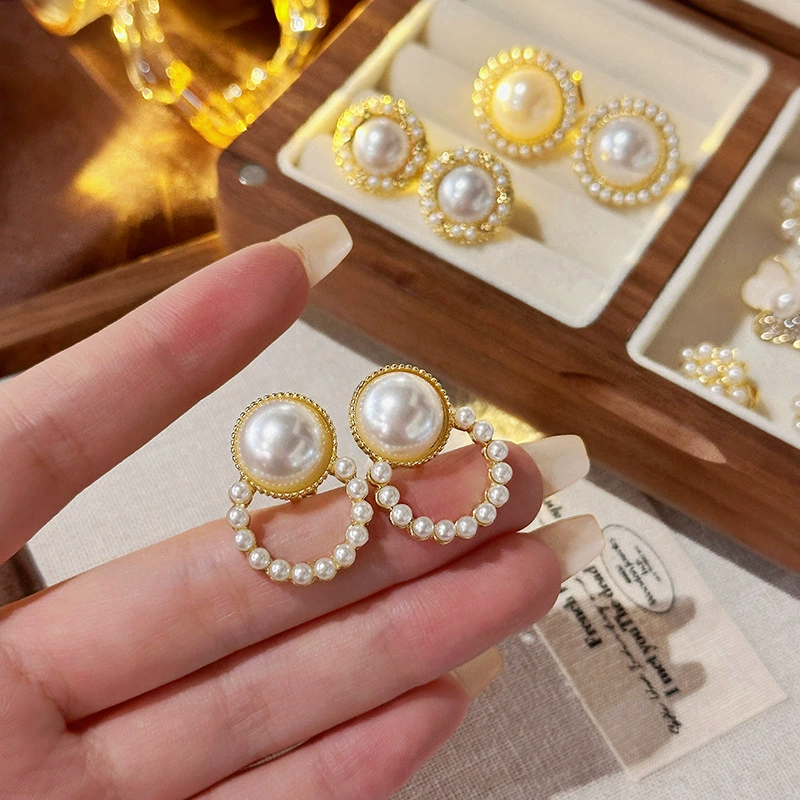 Сережки-ушные скобы из жемчуга, серьги-бабочки, без пирсинга, стиль высокого качества, стиль «легкая роскошь», опт