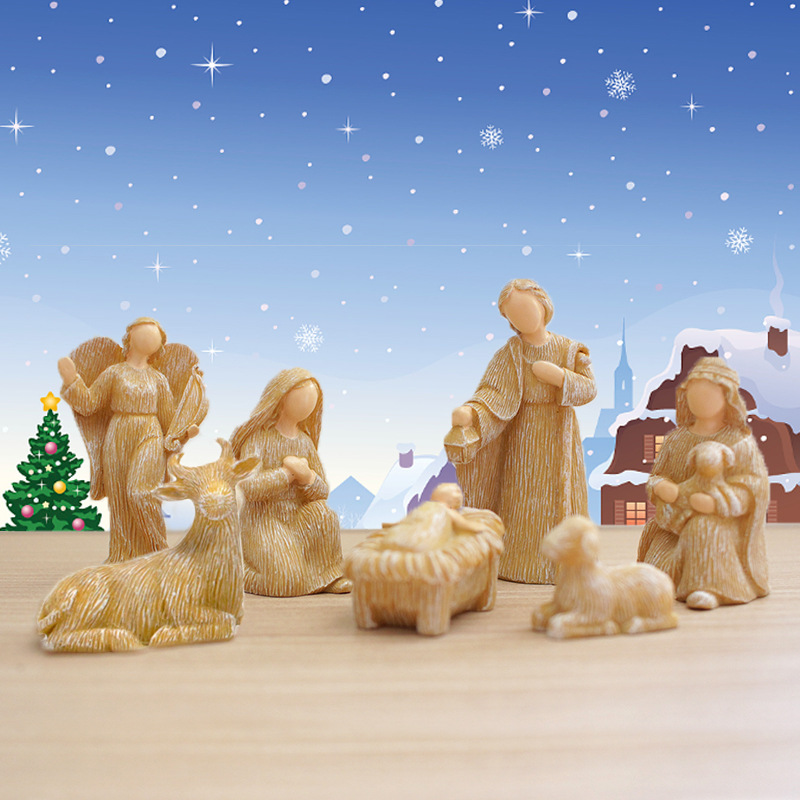  religious manger set ten home decoration resin ornaments living room porch scene manger group spot batch