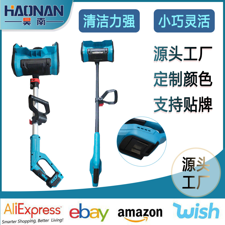 跨境外贸锂电扫雪机小型手推式多功能路面抛雪铲雪车电动工具