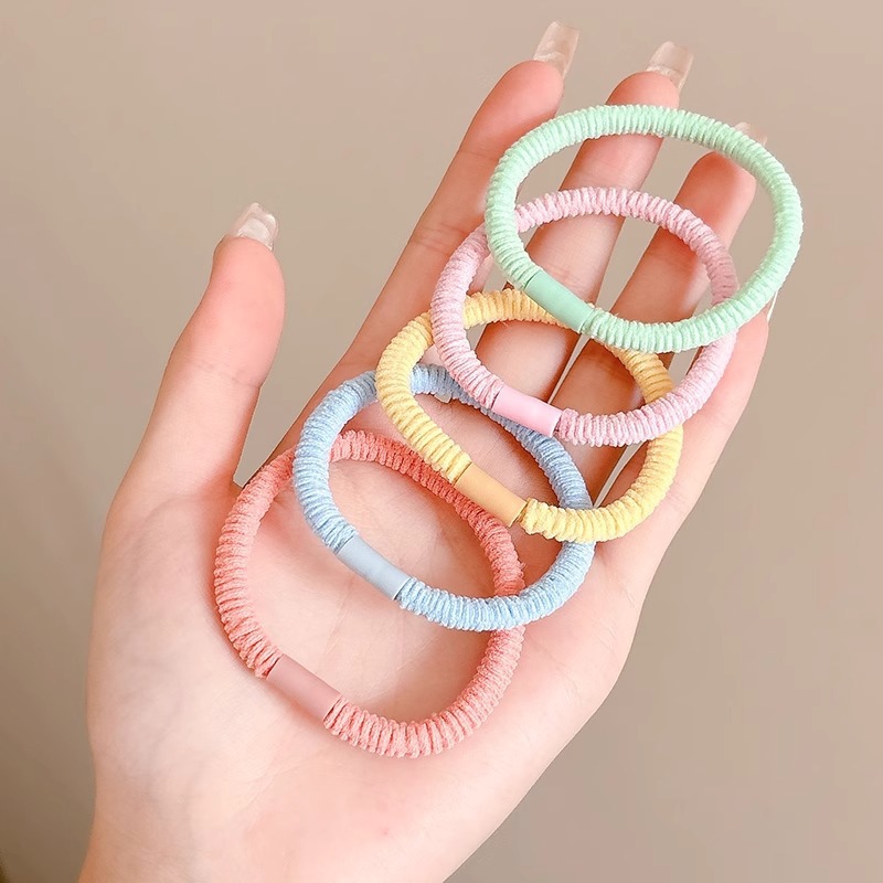 Cuerdas de cabello de alta elasticidad sin costura, anillo de cabello de cola de caballo, cuerdas de cabello de correa femenina, cuerdas de cabello de bola simple, cubierta de cuero cabelludo