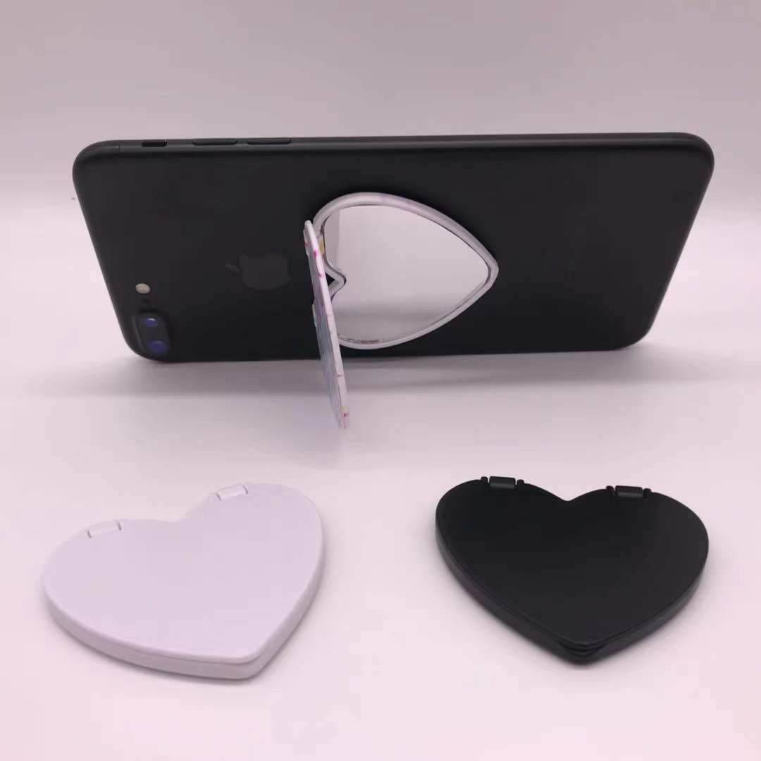 Love Single-Sided Round Mirror Mobile Phone Holder Printed Peach Heart Beauty Mirror Mobile Phone Back Sticker Lazy Holder Material