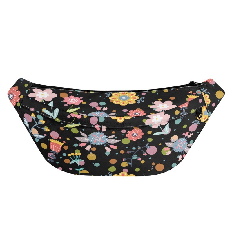 Cross-border wholesale floral pattern men's waist bag shoulder strap polyester large capacity storage bag a generation of hair