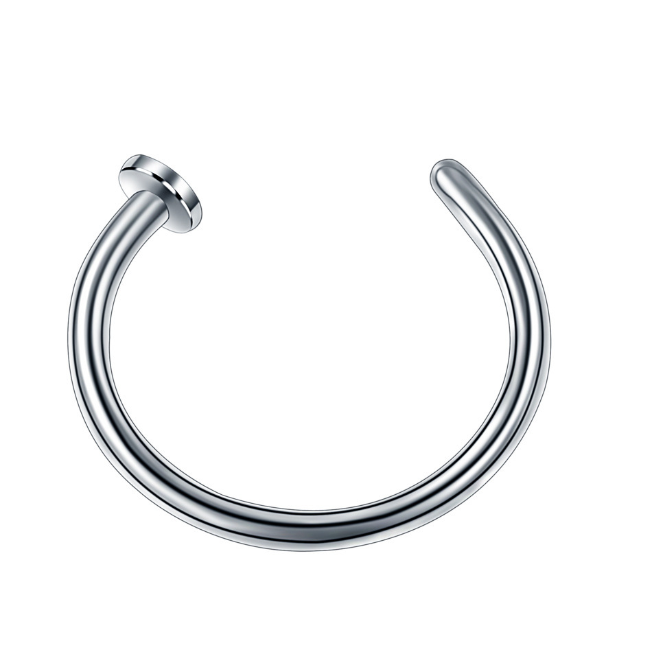 Zesen European American Fashion Stainless Steel C-Shape Nose Ring Fake Nose Ring Puncture Jewelry detail image 10