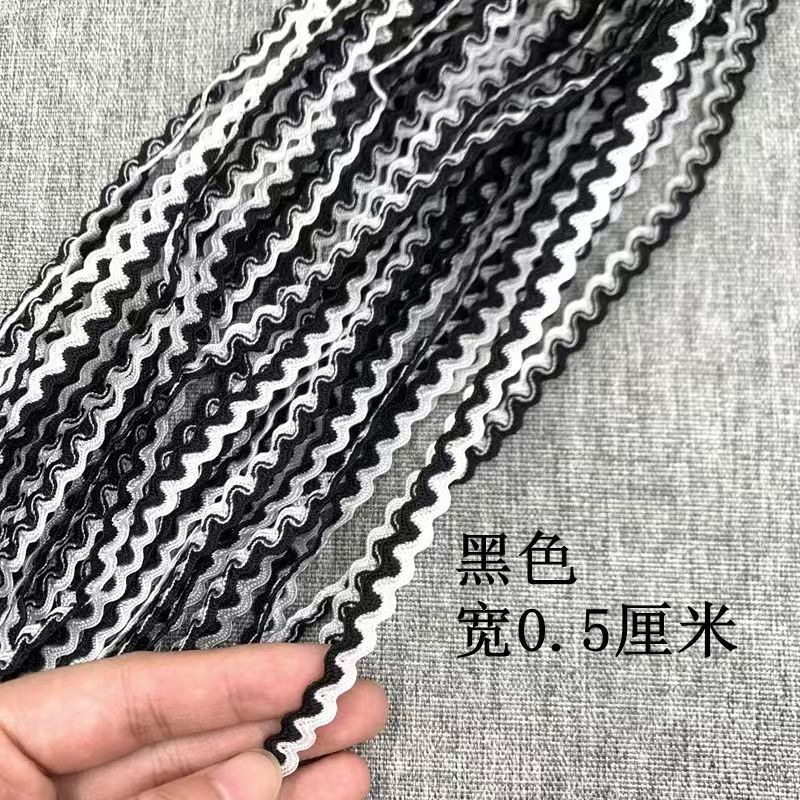 Spot bicolor en forma de S ondulado correas 5mm polipropileno ola de agua encaje étnico drama traje sombrero material hecho a mano