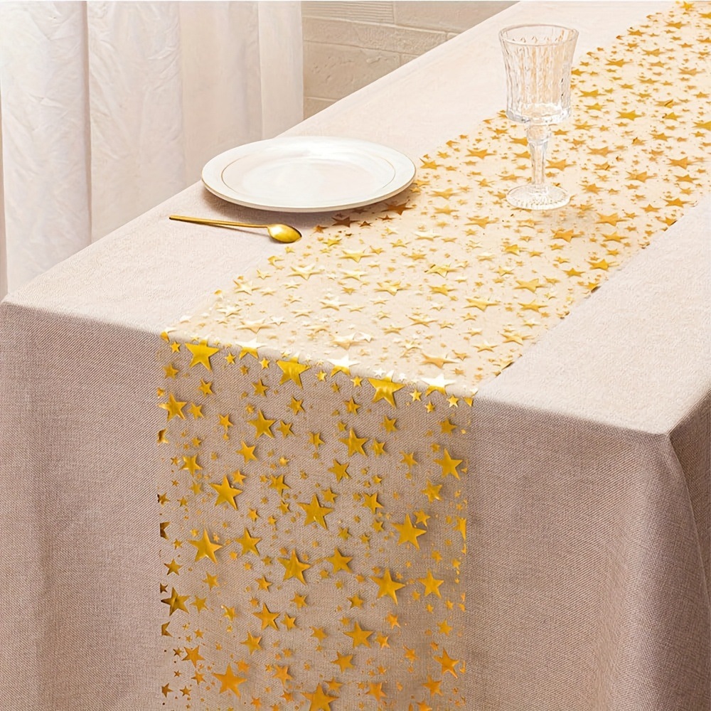 Pantalla de red transfronteriza, Mesa de estrellas, bandera, almohadilla de boda, fiesta de cumpleaños, celebración de la decoración del escritorio image 1