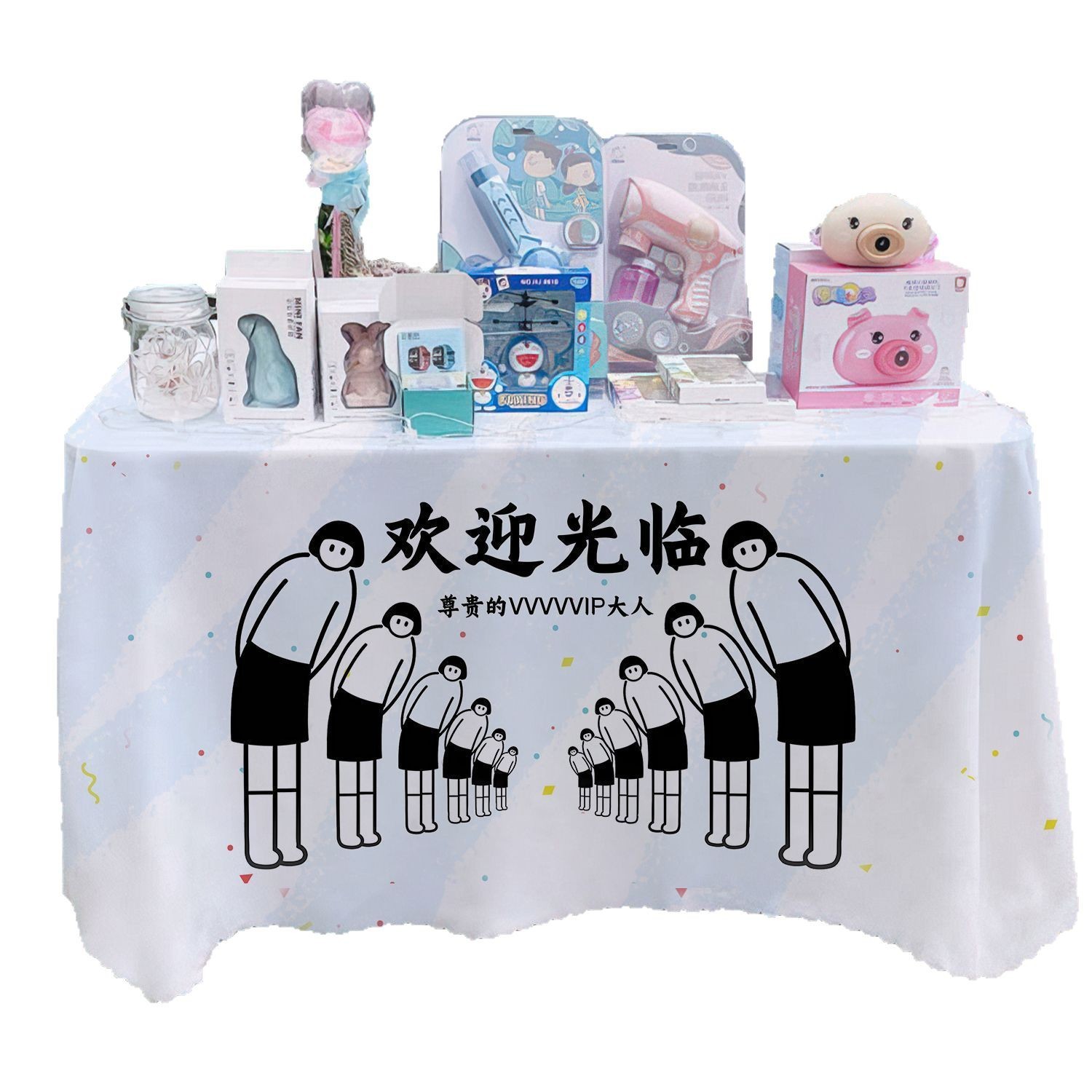 Mercado Mercado Mercado Nocturno Mantel Letrero Gourmet Mercado Nocturno Mesa Mesa de tela Carro Lámpara publicitaria Mantel Tela promocional