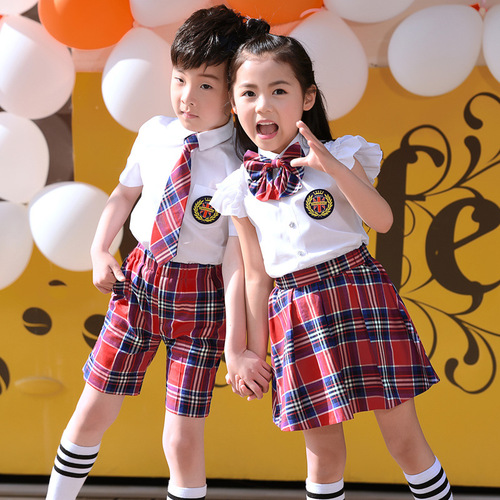 Children's New Kindergarten School Uniforms Graduation Photos June 1st Chorus Performance Clothes Primary School Student Class Uniforms Suspender Skirt Suit Summer