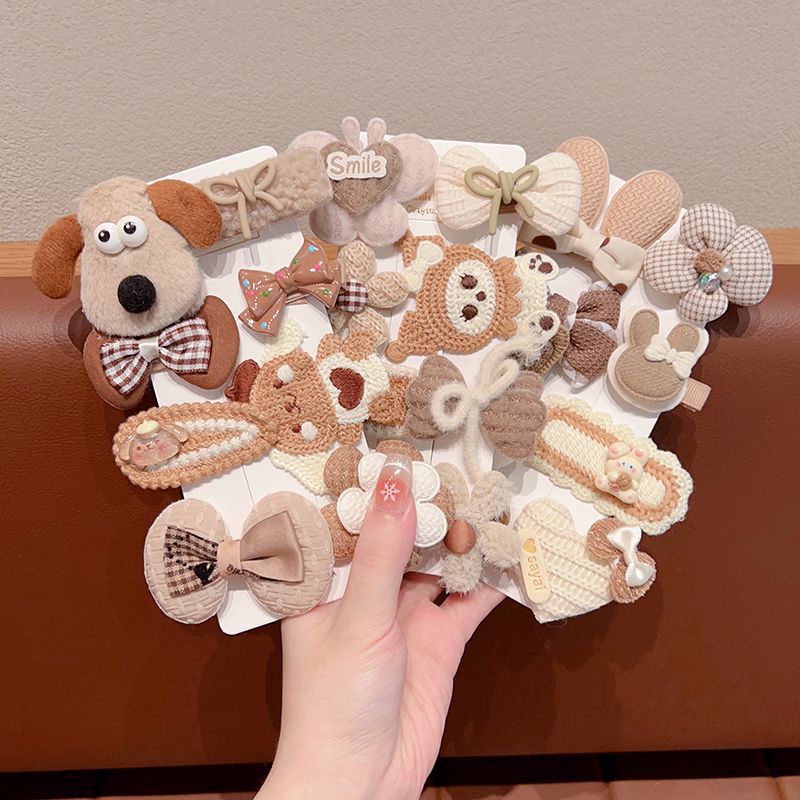 Horquilla para niños de color café con leche, clip de pelo de tela completamente cubierto para bebés, niña, bebé lindo, sin dañar la horquilla, tocado