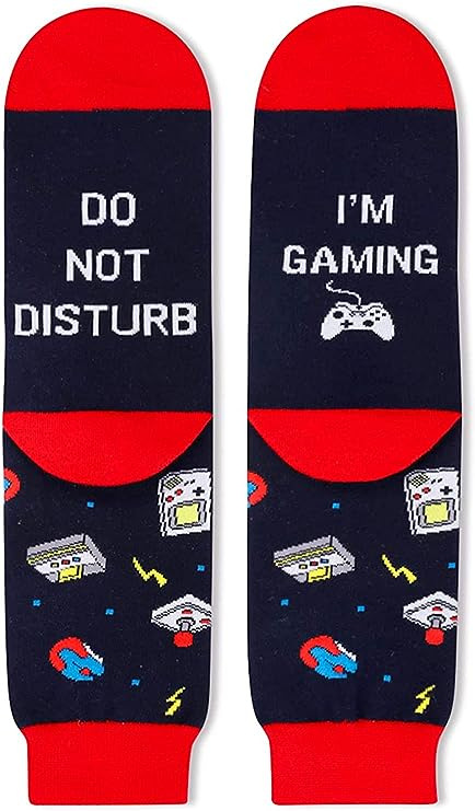 Stretchy Elasticity Unisex Casual Letter Gamepad Cotton Crew Socks A Pair