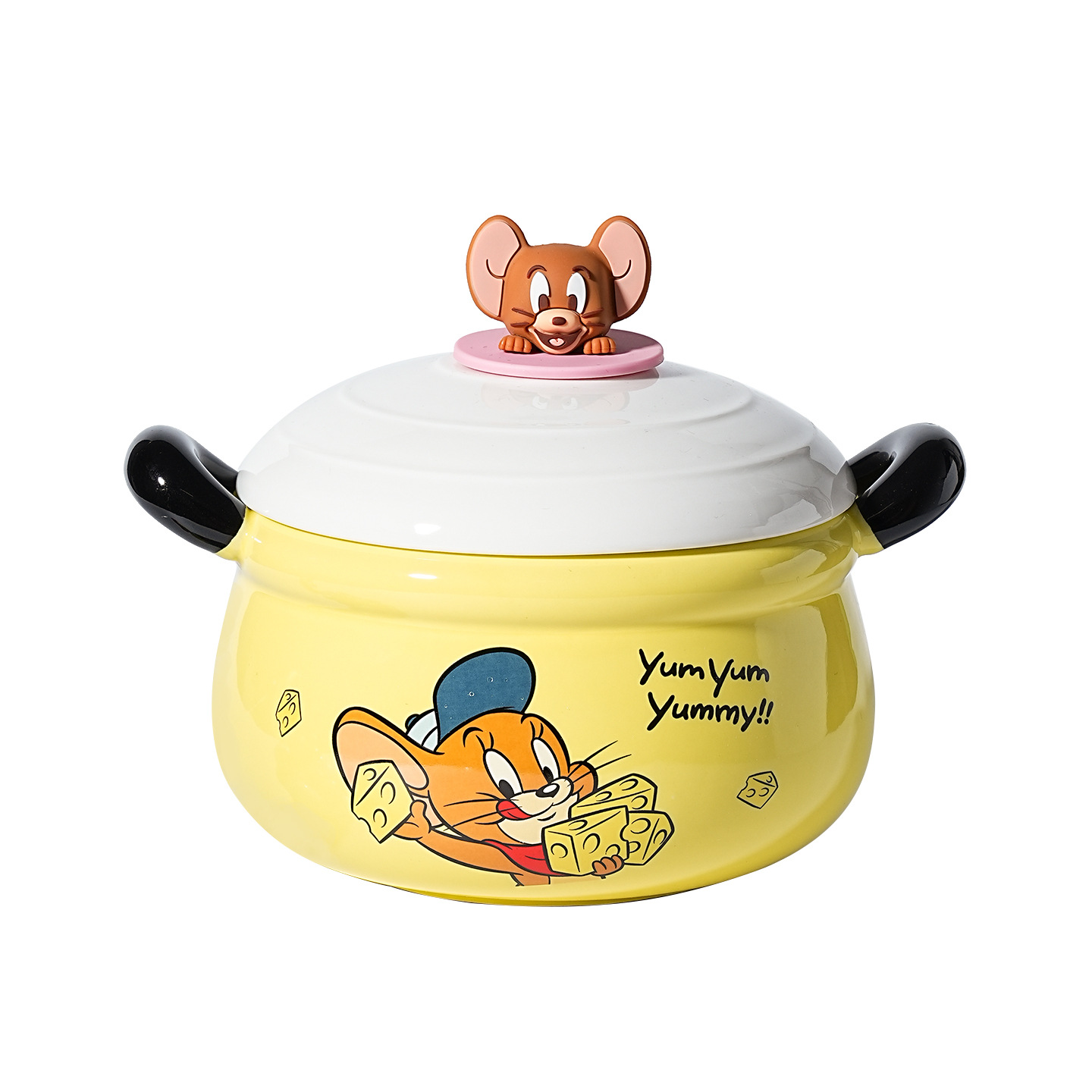 Tazón de cerámica de gato y ratón para el hogar 2025 nuevo tazón especial de dormitorio tazón de fideos instantáneos de alto valor lindo regalo de cumpleaños