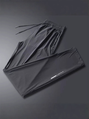 Stylish Outdoor Sports Quick-Dry Ice Filament Men's Long Pants Ultra-Thin Breathable Sweat Absorbent Casual Running Sports Fitness Pants