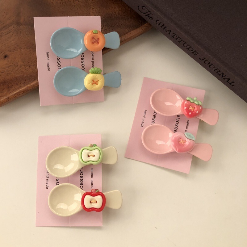 Cartoon Fruit Hairpin Girl Apple Hairpin Sweet Strawberry Bangs Clip Forehead Broken Hair Side Clip Hair Accessories