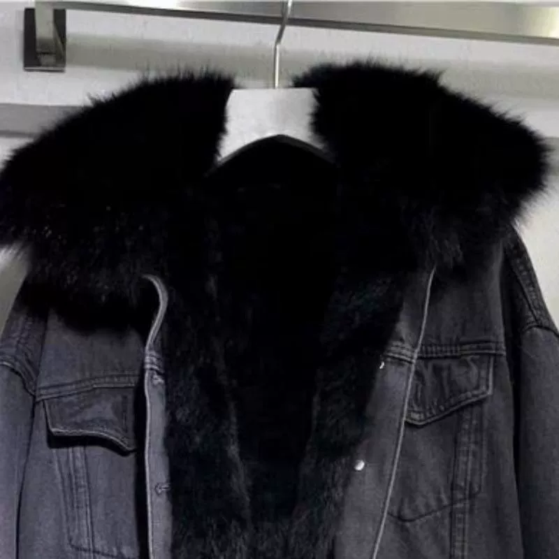 Warm denim short down jacket, Korean style
