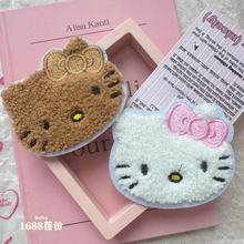 秋冬新款奶咖蝴蝶结猫咪儿童碎发魔术贴可爱甜美少女心无痕刘海贴