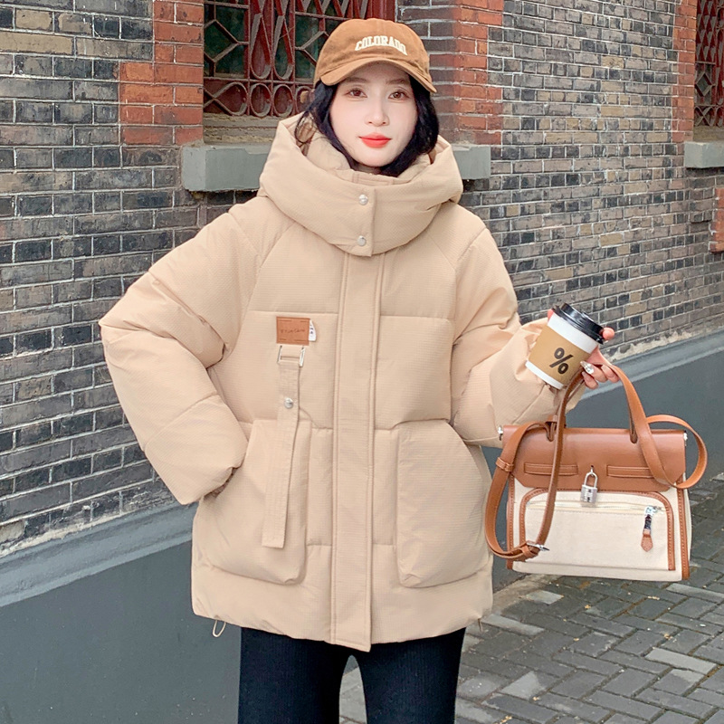 Transfronterizos abrigo de moda de invierno de mujer 2023 nuevo estilo medio y largo chaqueta de algodón suelta coreana ropa de pan image 10