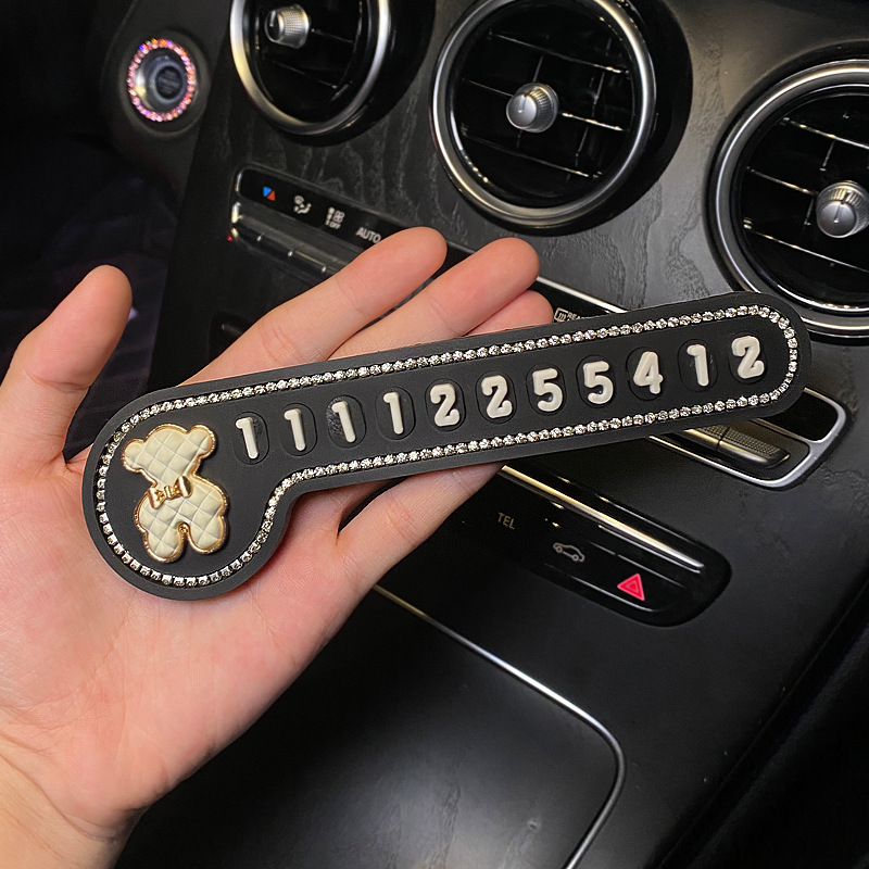 Placa de estacionamiento temporal para automóvil, placa de matrícula, decoración, transferencia creativa de automóvil, tarjeta de automóvil, placa de teléfono, automóvil de dama linda