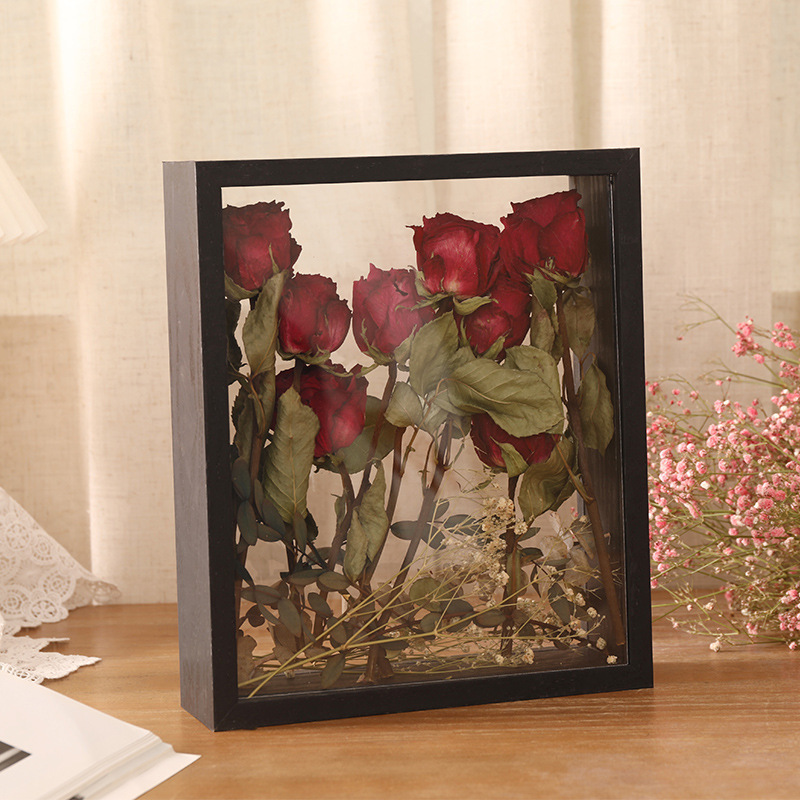 Customized DIY Handmade Dried Flower Photo Frame Eternal Flower Rose Preservation Frame Hollow Double-Sided Display Box Table Gift Customized DIY Handmade Dried Flower Photo Frame Eternal Flower Rose Preservation Frame Hollow Double-Sided Display Box Table Gift