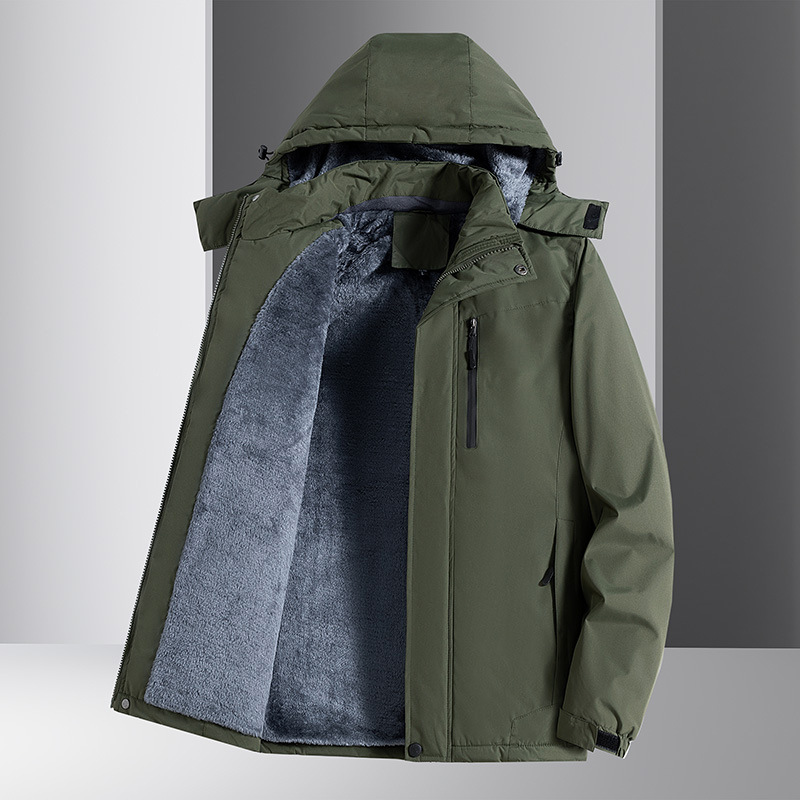 Abbigliamento maschile per uomo, abbigliamento da alpinismo per esterni ispessito, giacca per mezza età e anziani, antivento e caldo, può essere riqualificato_voghion.com