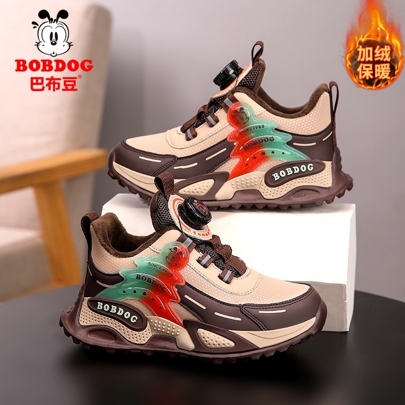 Babu Bean zapatos deportivos para niños otoño y invierno nuevos zapatos de corrida calientes con botones de cuero para niños