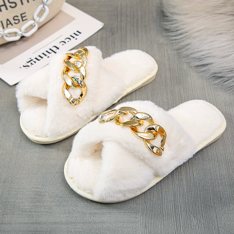 2021 Новые плюшевые тапочки женские в наличии Amazon Europe и США трансграничные шерстяные тапочки для отдыха с открытым носком, хлопковые тапочки с открытым носком