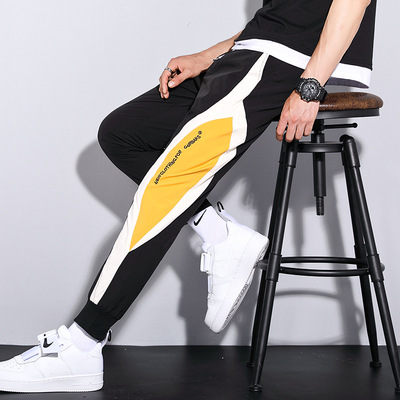 leisure time trousers man summer Thin section Easy leisure time trousers summer middle age Trend motion Ninth pants