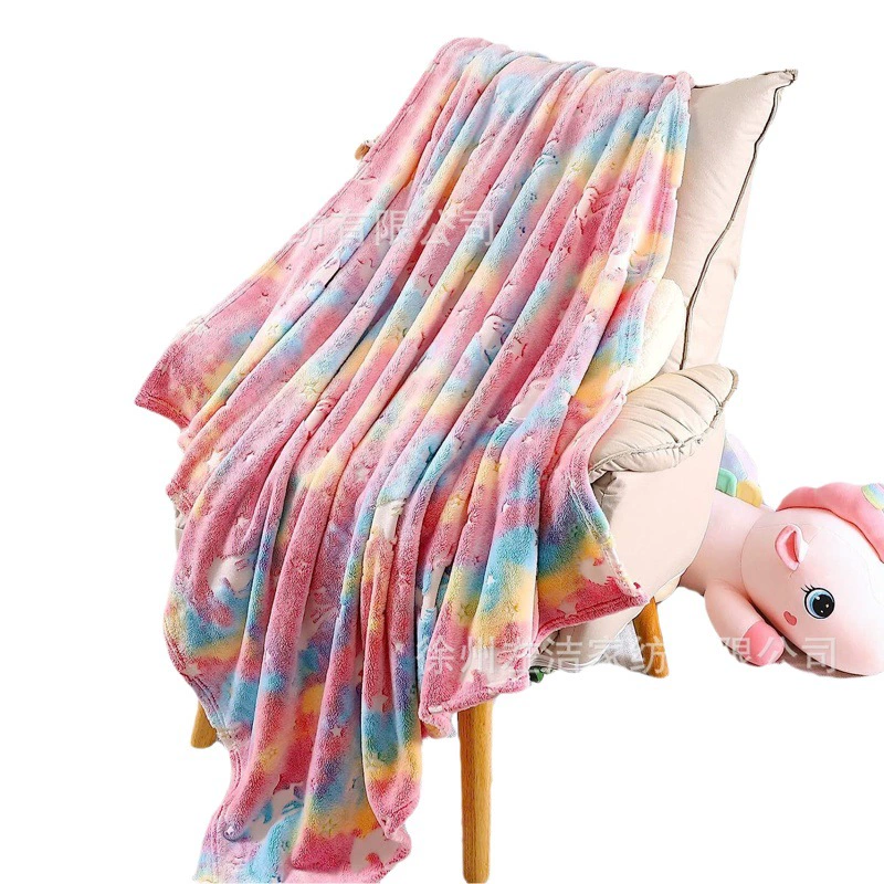 Новые утолщенные теплые одеяла единорога ночное светящееся одеяло для детей ночью