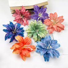 仿真打印款小百合花朵 手工diy簪花头饰材料包道具花艺摄影小摆件