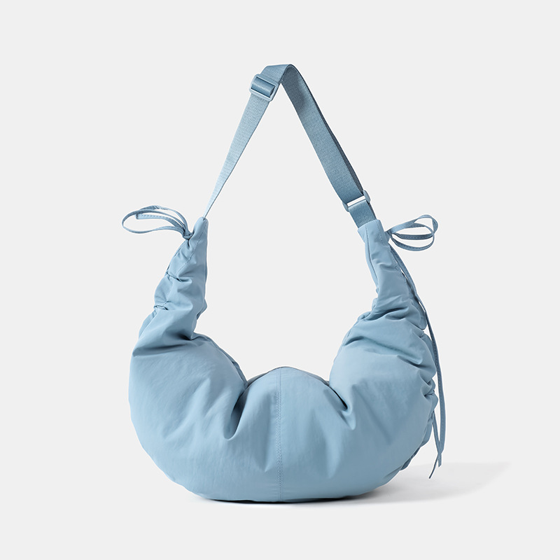 New Pleated Crescent Hobo Bag Drawstring Dumpling Bag For Women Large Capacity Stylish Shoulder Bag Commuter Crossbody Bag - Thumbnail 7