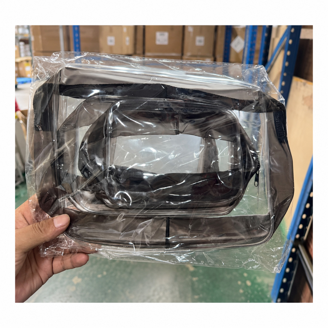 Bolsa de Aseo Transparente de PVC Impermeable con Cremallera para Viajes y Artículos de Tocador