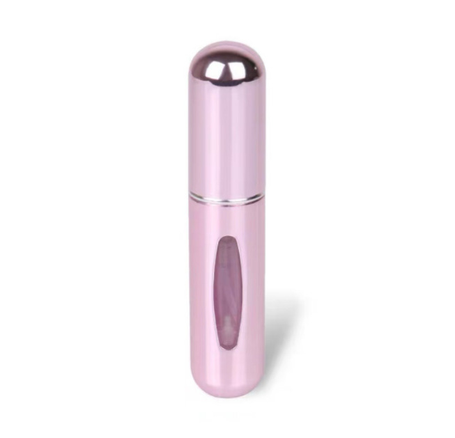 Botella de perfume de 5ml en stock, botella de spray recargable, botella de perfume de muestra de cosméticos de viaje portátil de aluminio