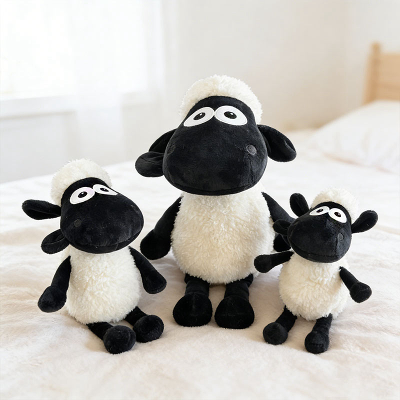 跨境吐舌肖恩羊公仔可爱小羊玩偶毛绒玩具儿童陪伴玩偶小绵羊年礼