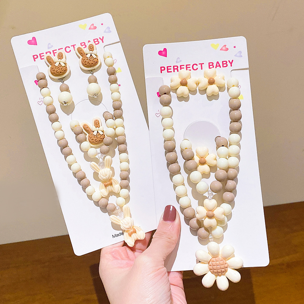 Fashion Cartoon Flower Arylic Resin Handmade Kidu0027S Pendant Necklace