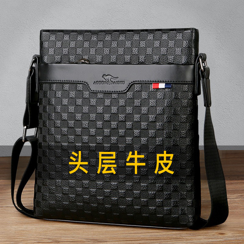 Top Layer Cowhide Men's Shoulder Bag Genuine Leather Men's Bag Crossbody Bag 2025 New Men's Casual Bag Business Bag