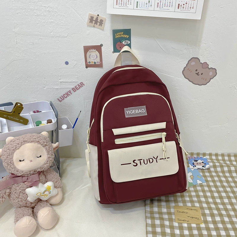 School backpack, lightweight multi‑pocket shoulder bag for secondary school, 5 colors